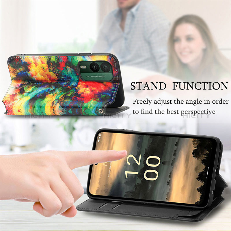 Handytasche Stand Schutzhülle Flip Leder Hülle Modisch Muster S06D für Nokia XR21