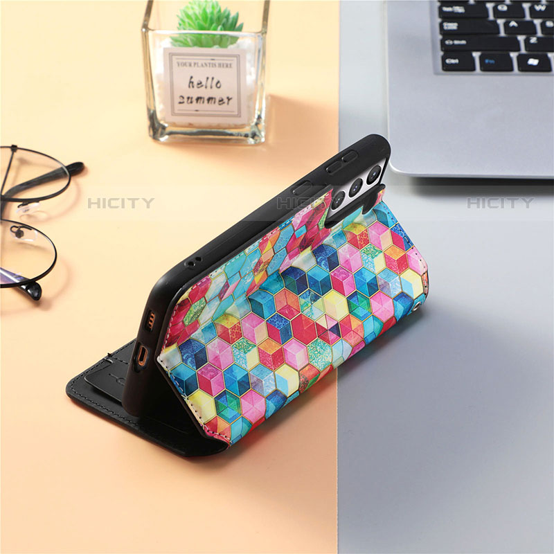 Handytasche Stand Schutzhülle Flip Leder Hülle Modisch Muster S06D für Samsung Galaxy S21 5G