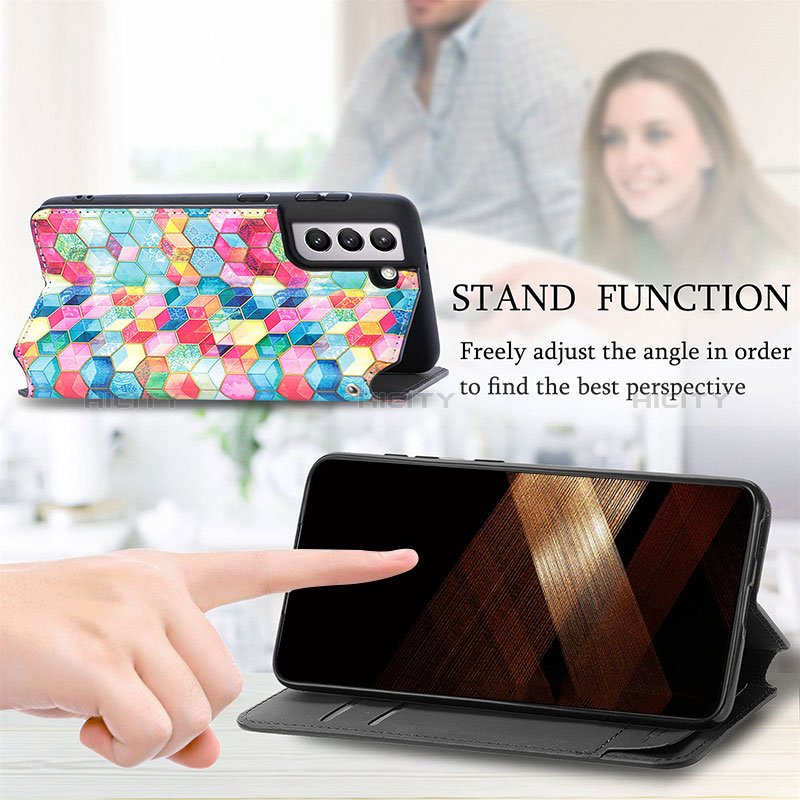 Handytasche Stand Schutzhülle Flip Leder Hülle Modisch Muster S06D für Samsung Galaxy S24 5G groß