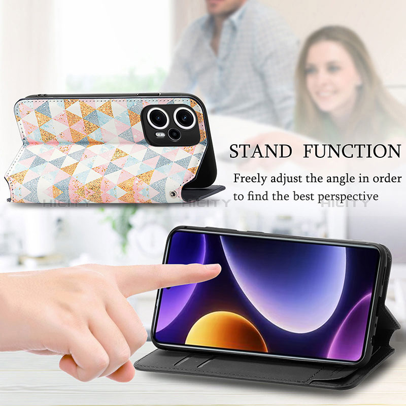 Handytasche Stand Schutzhülle Flip Leder Hülle Modisch Muster S06D für Xiaomi Poco F5 5G groß