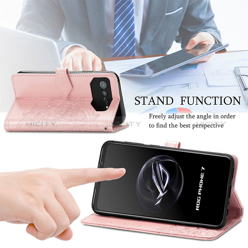 Handytasche Stand Schutzhülle Flip Leder Hülle Modisch Muster S07D für Asus ROG Phone 7