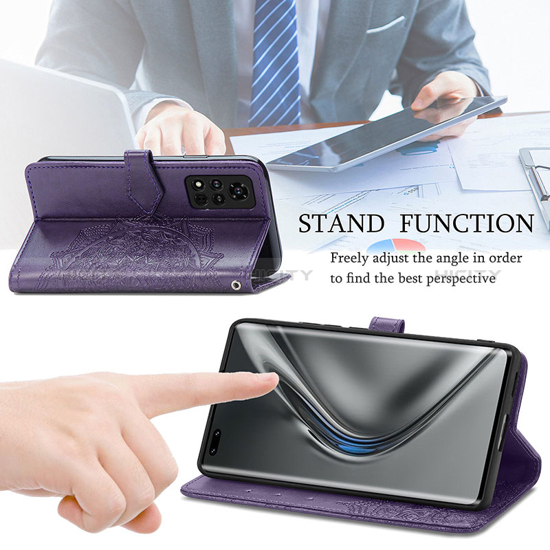 Handytasche Stand Schutzhülle Flip Leder Hülle Modisch Muster S07D für Huawei Honor V40 5G groß