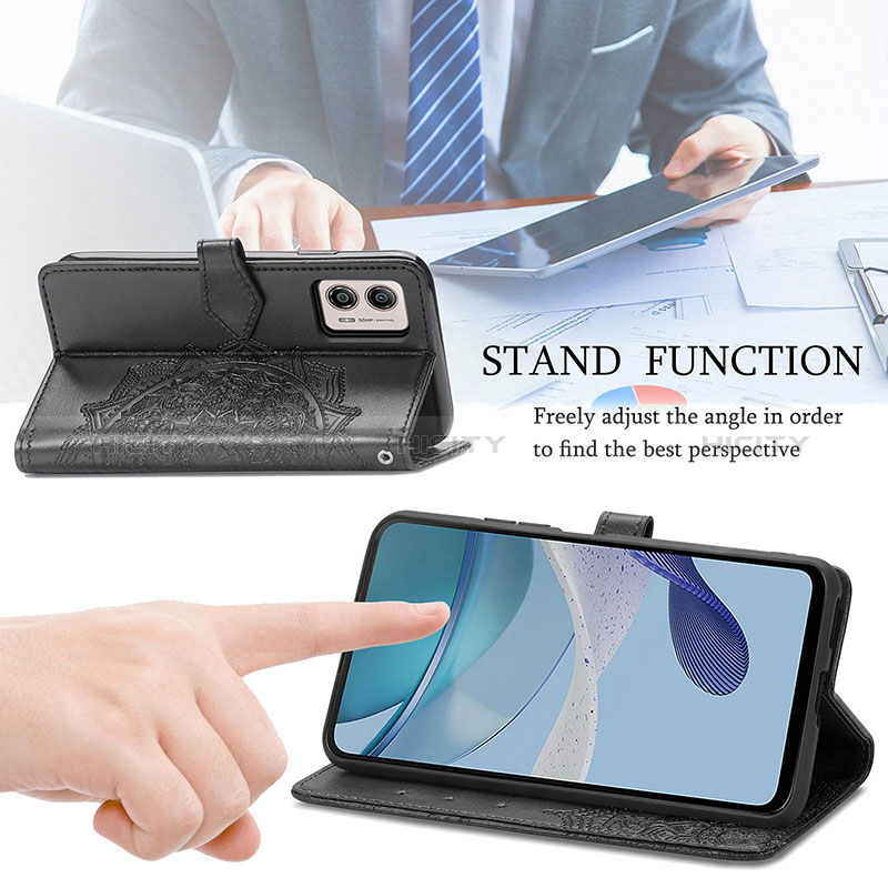 Handytasche Stand Schutzhülle Flip Leder Hülle Modisch Muster S07D für Motorola Moto G53j 5G groß