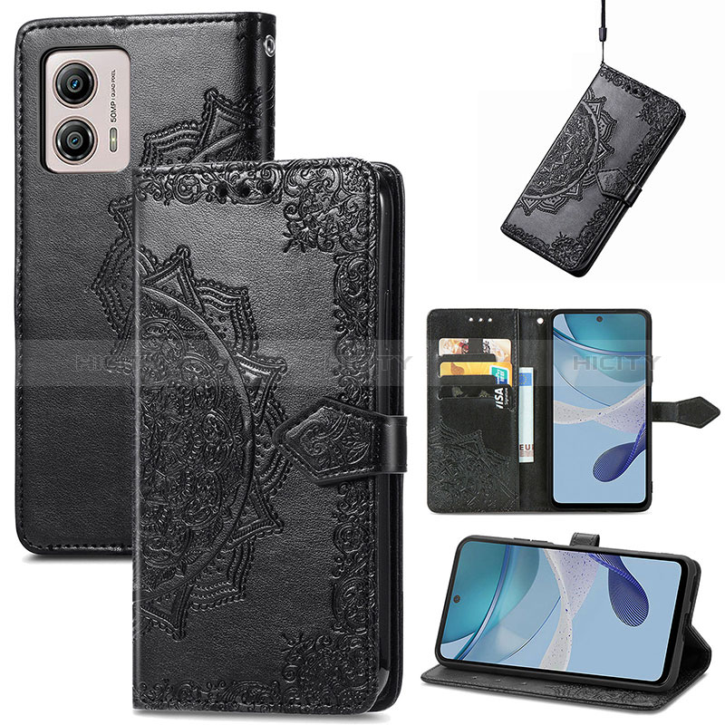 Handytasche Stand Schutzhülle Flip Leder Hülle Modisch Muster S07D für Motorola Moto G53j 5G groß