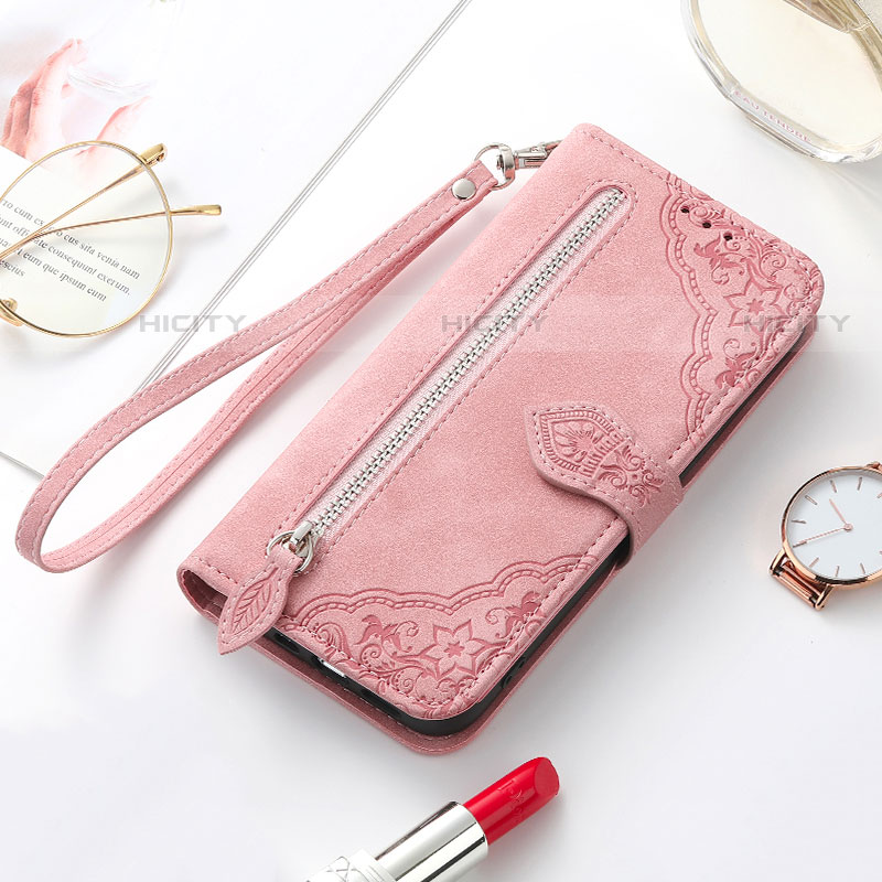 Handytasche Stand Schutzhülle Flip Leder Hülle Modisch Muster S07D für Samsung Galaxy S21 Plus 5G Rosegold Plus