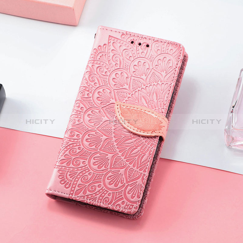 Handytasche Stand Schutzhülle Flip Leder Hülle Modisch Muster S08D für Huawei Y7p Rosegold