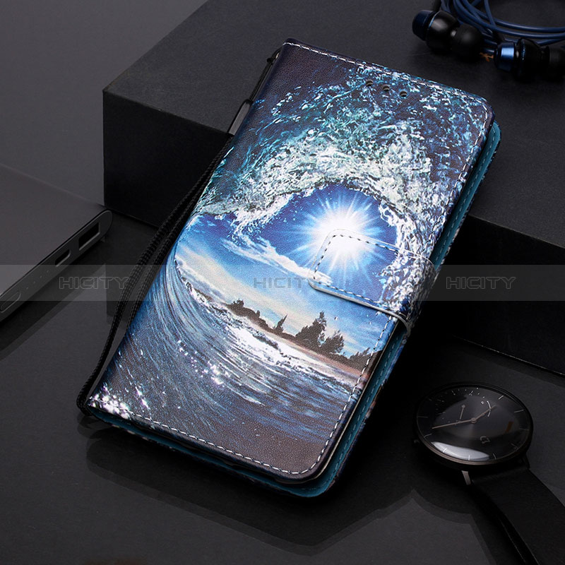 Handytasche Stand Schutzhülle Flip Leder Hülle Modisch Muster Y01B für Samsung Galaxy A20e Königs Blau