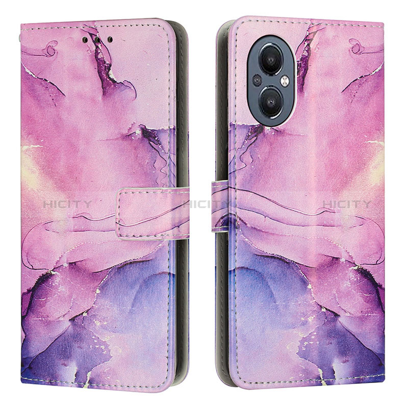 Handytasche Stand Schutzhülle Flip Leder Hülle Modisch Muster Y01X für Oppo A96 5G Violett Plus