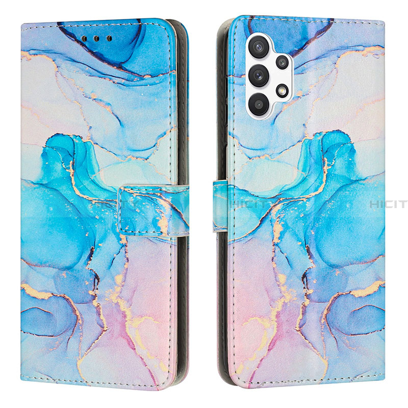 Handytasche Stand Schutzhülle Flip Leder Hülle Modisch Muster Y01X für Samsung Galaxy A13 4G Hellblau