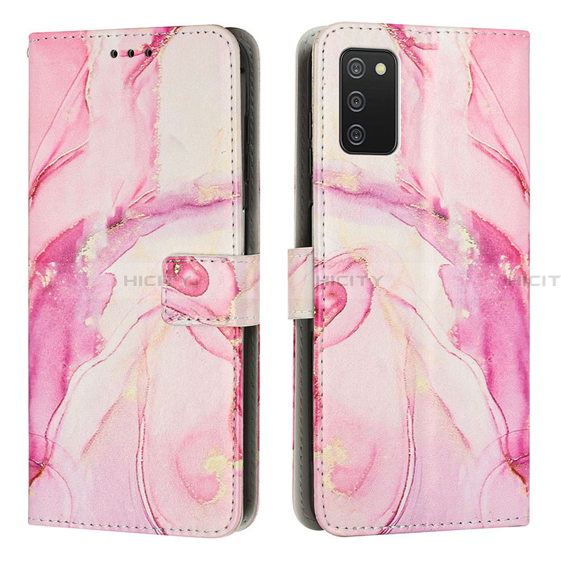 Handytasche Stand Schutzhülle Flip Leder Hülle Modisch Muster Y01X für Samsung Galaxy F02S SM-E025F Rosa Plus