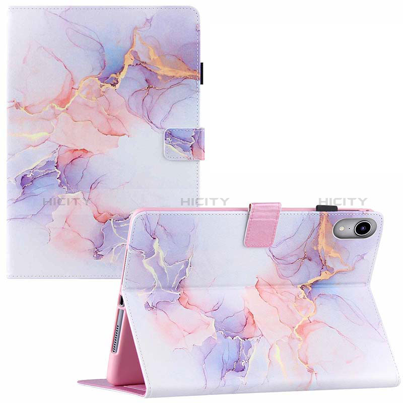 Handytasche Stand Schutzhülle Flip Leder Hülle Modisch Muster Y02B für Apple iPad Mini 6 Weiß Plus