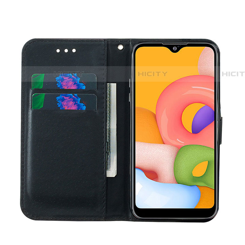 Handytasche Stand Schutzhülle Flip Leder Hülle Modisch Muster Y02B für Samsung Galaxy A01 SM-A015 groß