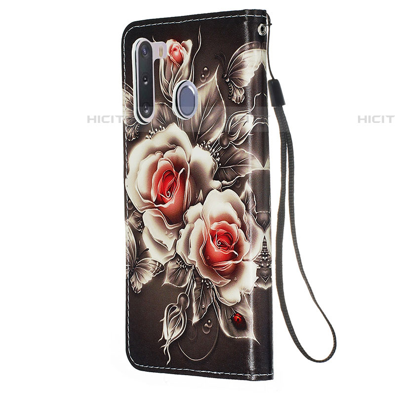 Handytasche Stand Schutzhülle Flip Leder Hülle Modisch Muster Y02B für Samsung Galaxy A21 European groß