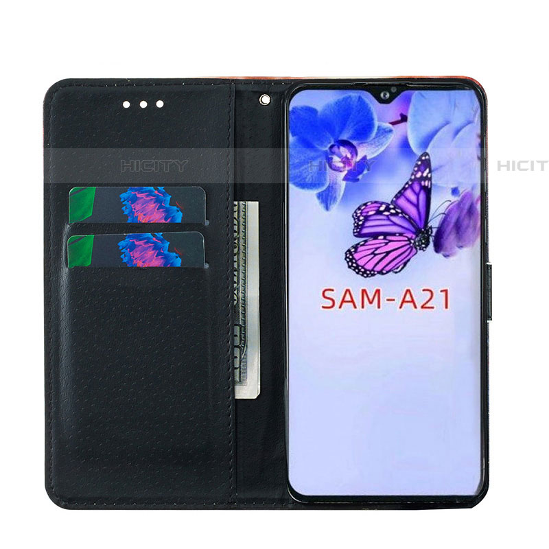 Handytasche Stand Schutzhülle Flip Leder Hülle Modisch Muster Y02B für Samsung Galaxy A21 European groß