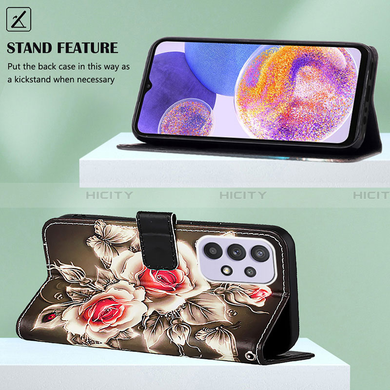 Handytasche Stand Schutzhülle Flip Leder Hülle Modisch Muster Y02B für Samsung Galaxy A23 4G groß