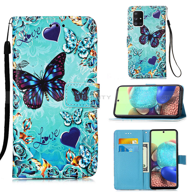 Handytasche Stand Schutzhülle Flip Leder Hülle Modisch Muster Y02B für Samsung Galaxy A71 4G A715 groß