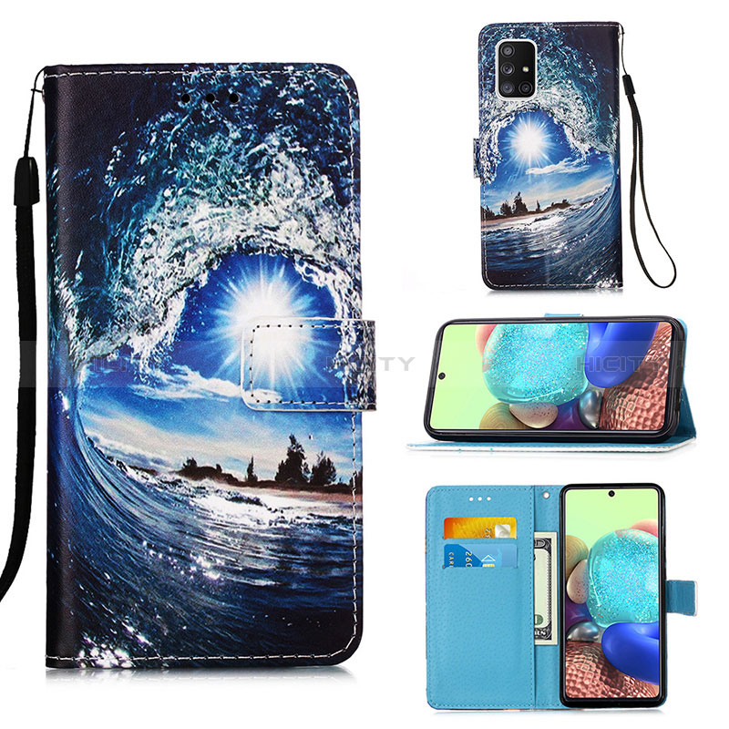 Handytasche Stand Schutzhülle Flip Leder Hülle Modisch Muster Y02B für Samsung Galaxy A71 4G A715 groß