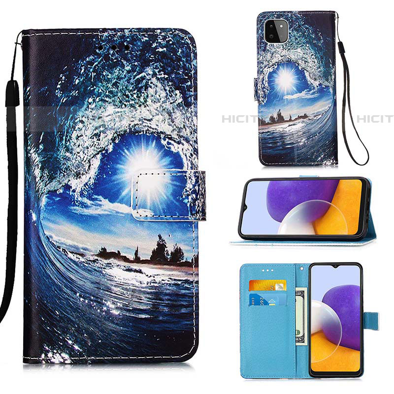 Handytasche Stand Schutzhülle Flip Leder Hülle Modisch Muster Y02B für Samsung Galaxy F42 5G groß