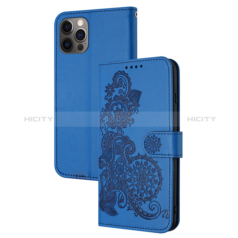 Handytasche Stand Schutzhülle Flip Leder Hülle Modisch Muster Y02X für Apple iPhone 14 Pro Blau Plus