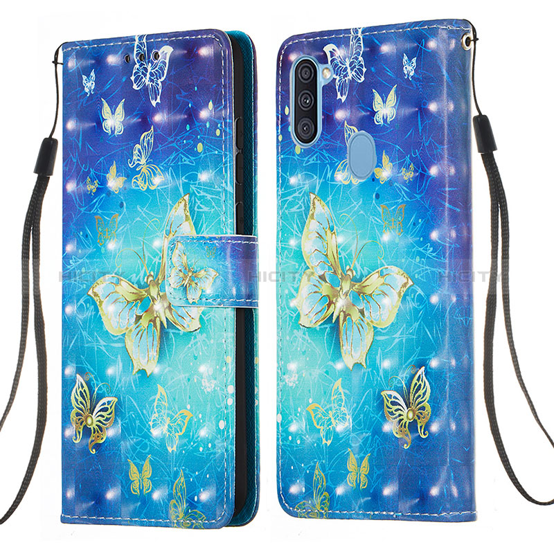 Handytasche Stand Schutzhülle Flip Leder Hülle Modisch Muster Y03B für Samsung Galaxy A11 groß