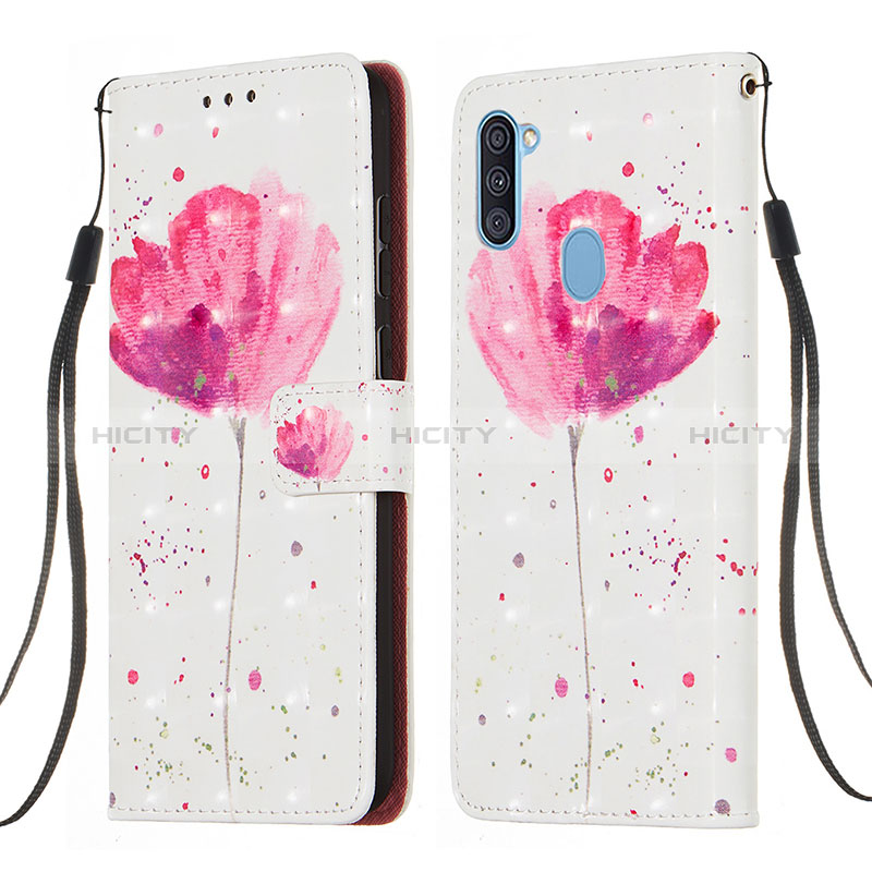 Handytasche Stand Schutzhülle Flip Leder Hülle Modisch Muster Y03B für Samsung Galaxy A11 Rosa