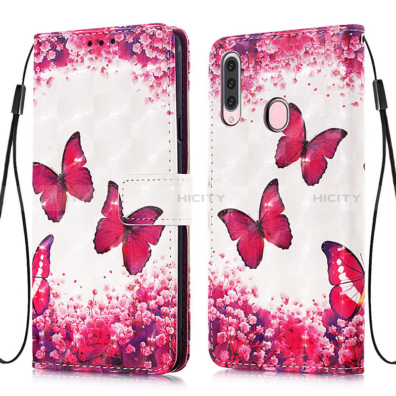 Handytasche Stand Schutzhülle Flip Leder Hülle Modisch Muster Y03B für Samsung Galaxy A20s Pink Plus