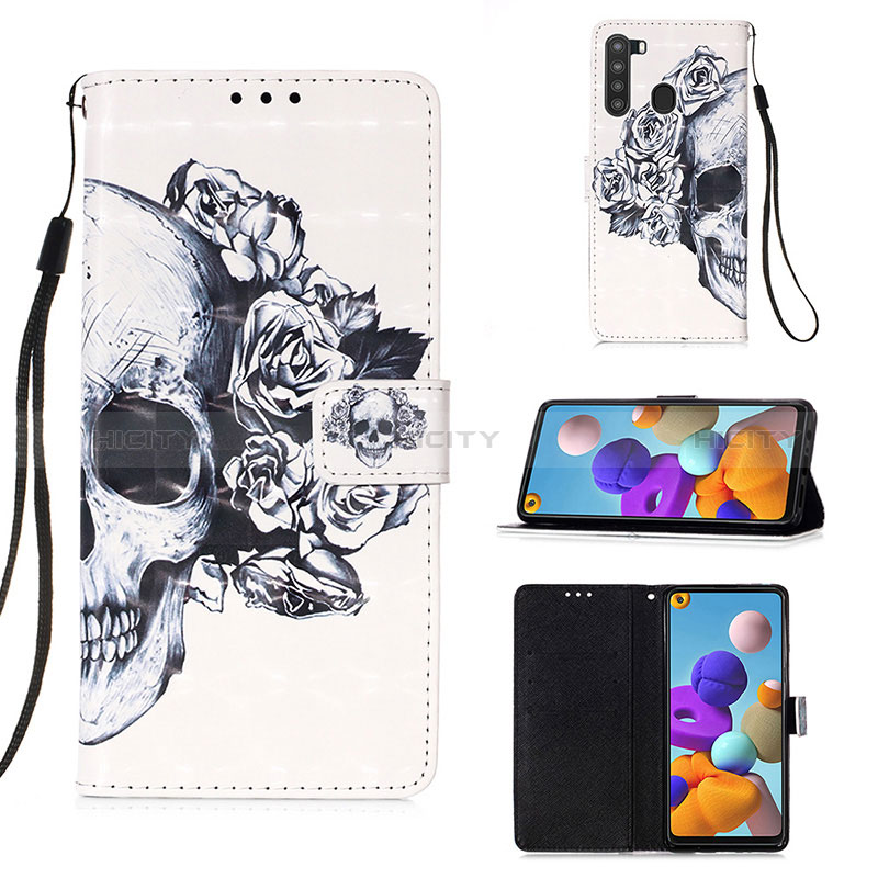 Handytasche Stand Schutzhülle Flip Leder Hülle Modisch Muster Y03B für Samsung Galaxy A21