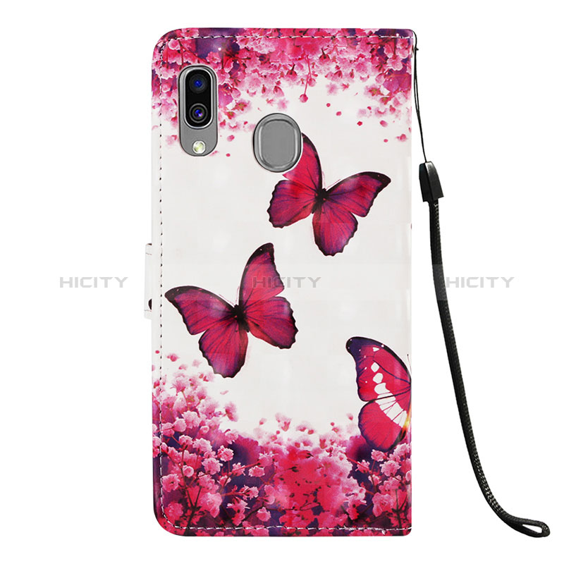 Handytasche Stand Schutzhülle Flip Leder Hülle Modisch Muster Y03B für Samsung Galaxy A40 groß