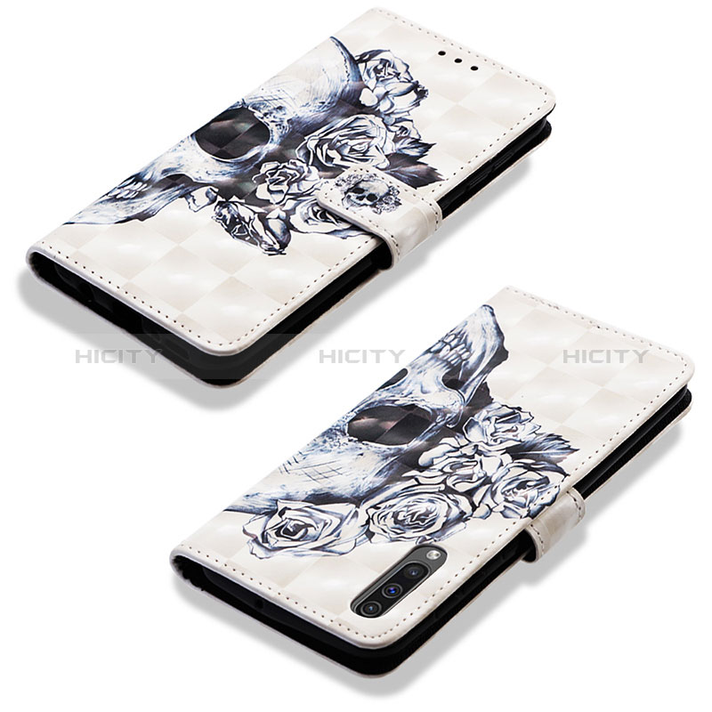 Handytasche Stand Schutzhülle Flip Leder Hülle Modisch Muster Y03B für Samsung Galaxy A50S Schwarz