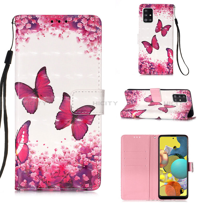 Handytasche Stand Schutzhülle Flip Leder Hülle Modisch Muster Y03B für Samsung Galaxy A51 4G Pink