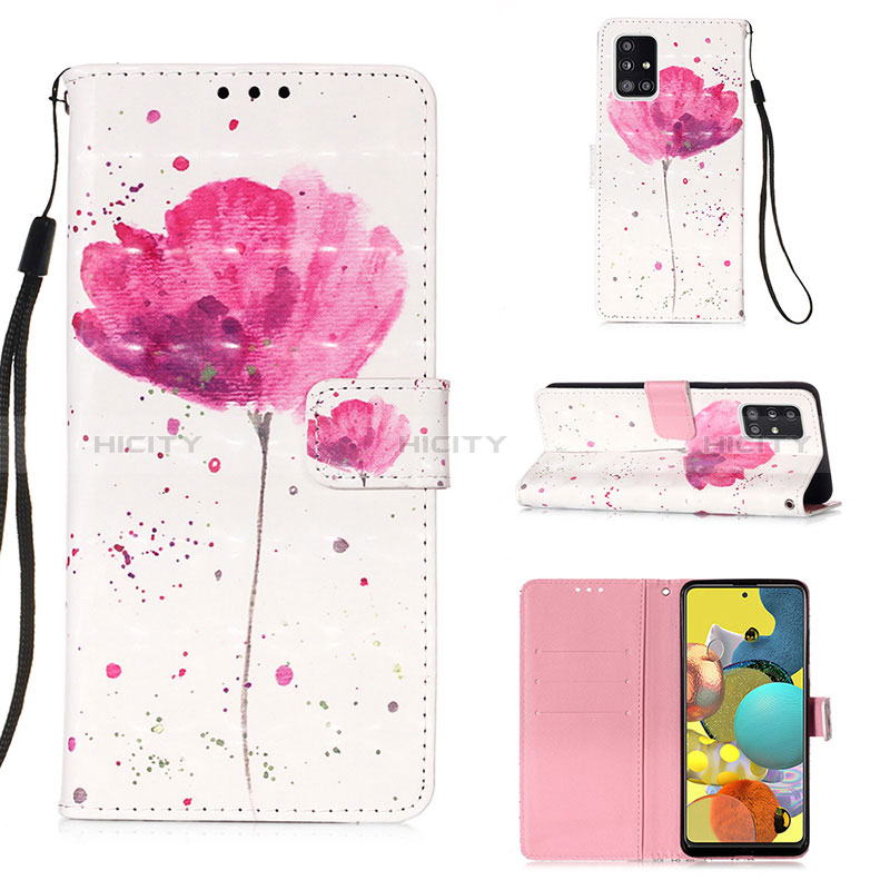 Handytasche Stand Schutzhülle Flip Leder Hülle Modisch Muster Y03B für Samsung Galaxy A51 4G Rosa