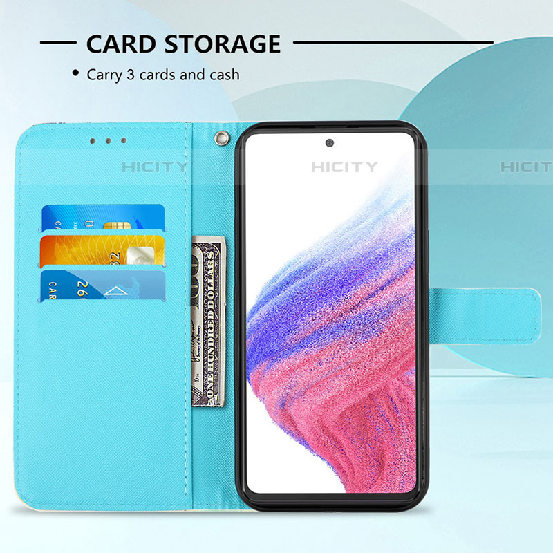 Handytasche Stand Schutzhülle Flip Leder Hülle Modisch Muster Y03B für Samsung Galaxy A53 5G groß