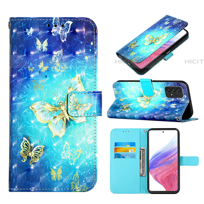 Handytasche Stand Schutzhülle Flip Leder Hülle Modisch Muster Y03B für Samsung Galaxy A53 5G groß