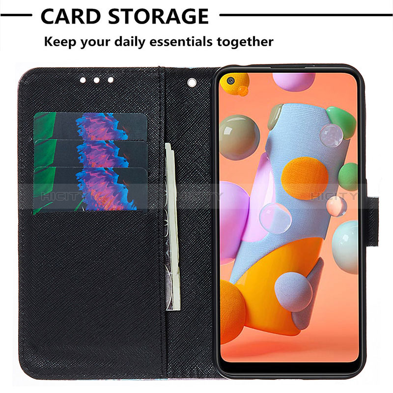 Handytasche Stand Schutzhülle Flip Leder Hülle Modisch Muster Y03B für Samsung Galaxy M11 groß