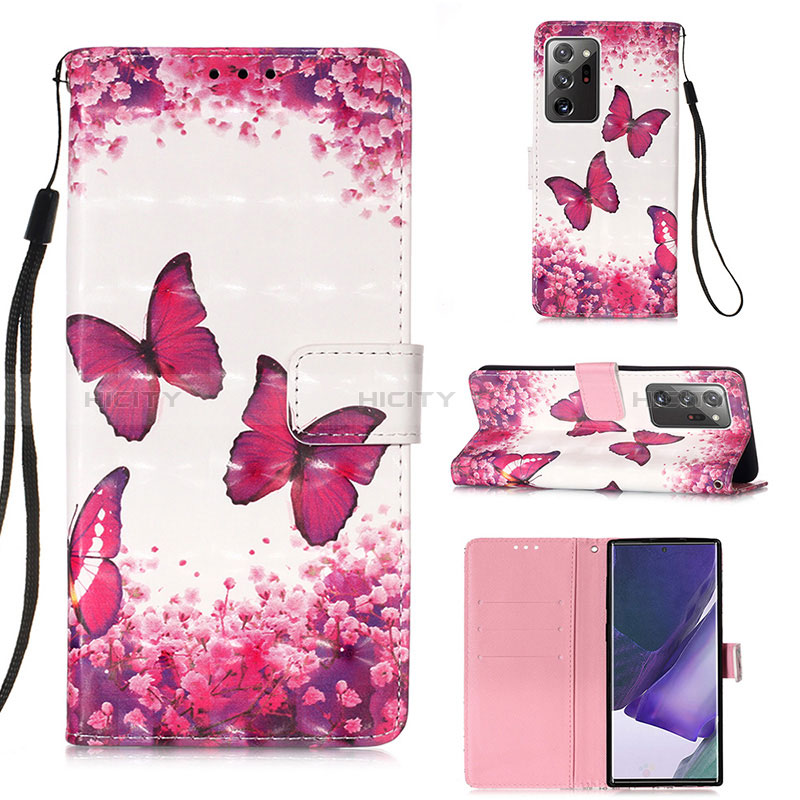 Handytasche Stand Schutzhülle Flip Leder Hülle Modisch Muster Y03B für Samsung Galaxy Note 20 Ultra 5G Pink