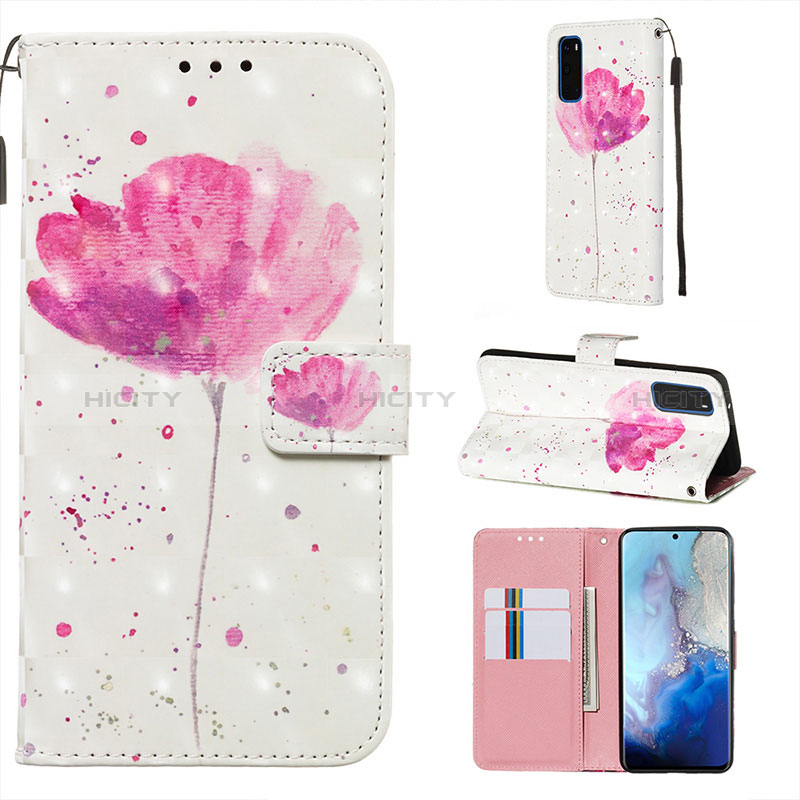 Handytasche Stand Schutzhülle Flip Leder Hülle Modisch Muster Y03B für Samsung Galaxy S20 5G Rosa Plus