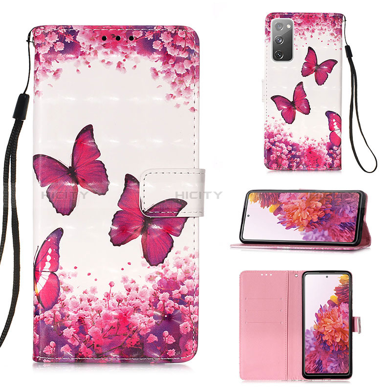 Handytasche Stand Schutzhülle Flip Leder Hülle Modisch Muster Y03B für Samsung Galaxy S20 FE 4G Pink