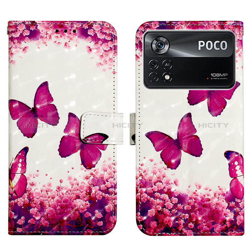 Handytasche Stand Schutzhülle Flip Leder Hülle Modisch Muster Y03B für Xiaomi Poco X4 Pro 5G Pink Plus