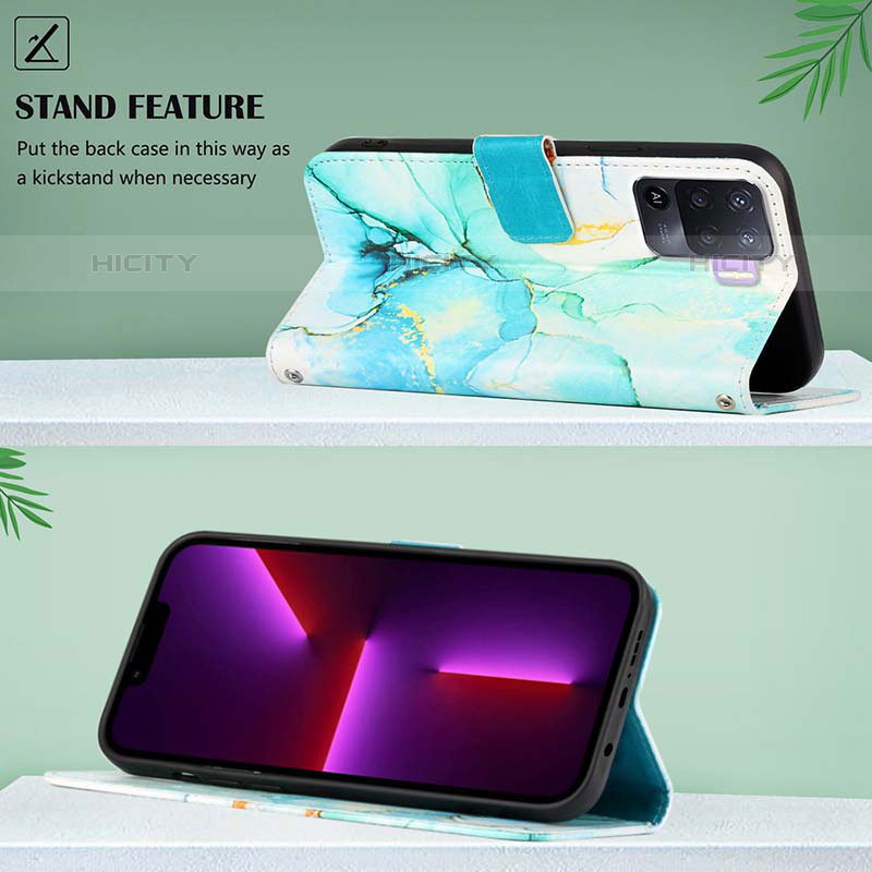 Handytasche Stand Schutzhülle Flip Leder Hülle Modisch Muster Y04B für Oppo F19 Pro groß