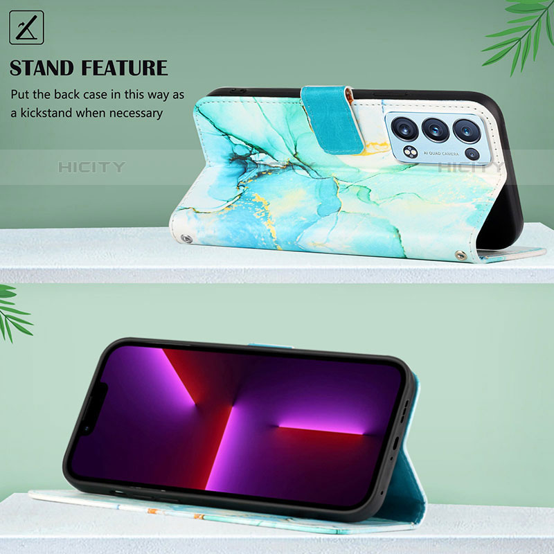 Handytasche Stand Schutzhülle Flip Leder Hülle Modisch Muster Y04B für Oppo Reno6 Pro 5G groß