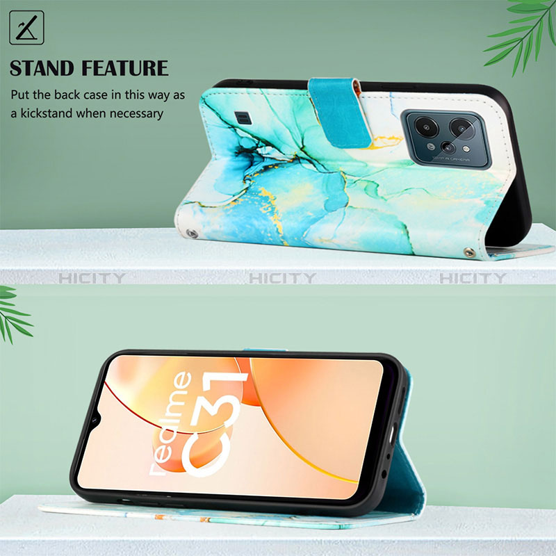 Handytasche Stand Schutzhülle Flip Leder Hülle Modisch Muster Y04B für Realme C31