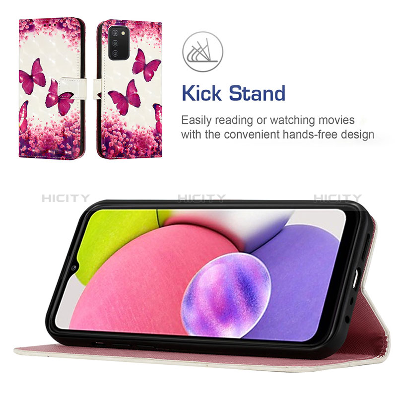 Handytasche Stand Schutzhülle Flip Leder Hülle Modisch Muster Y04B für Samsung Galaxy A02s groß