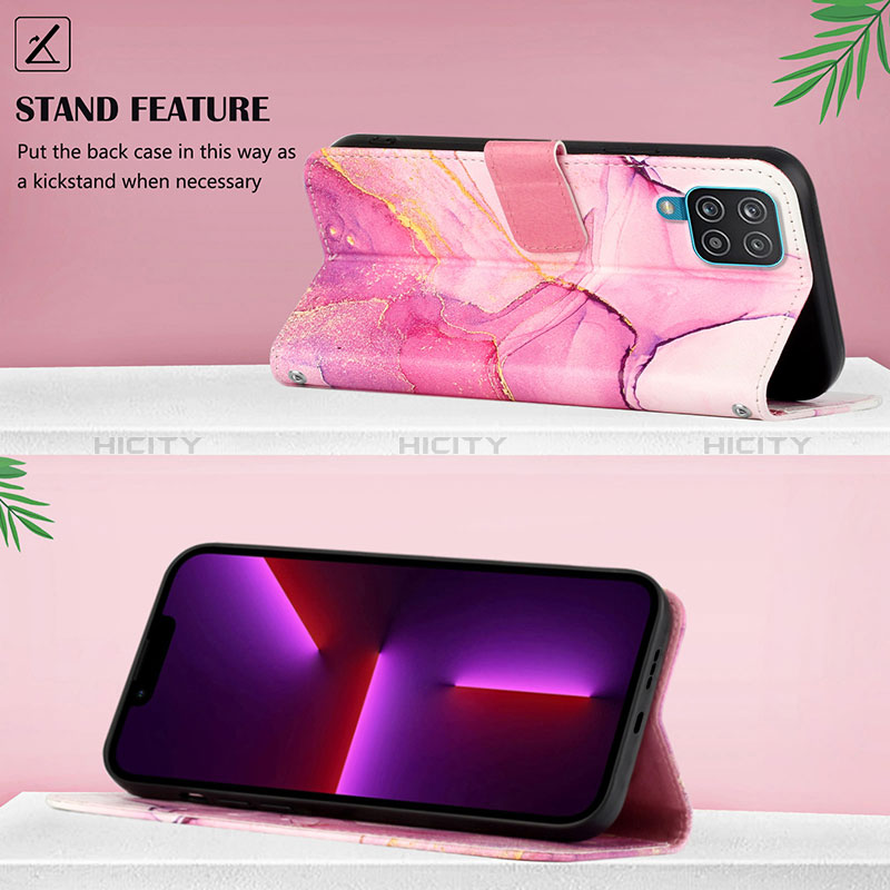 Handytasche Stand Schutzhülle Flip Leder Hülle Modisch Muster Y04B für Samsung Galaxy A12 5G groß