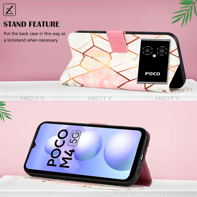 Handytasche Stand Schutzhülle Flip Leder Hülle Modisch Muster Y04B für Xiaomi Poco M4 5G