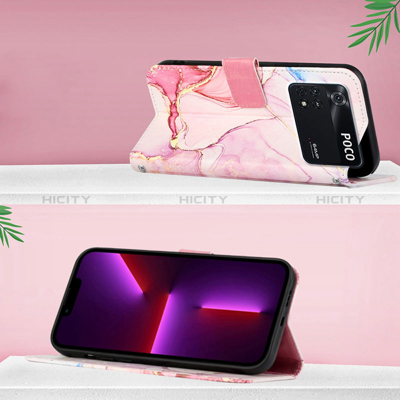 Handytasche Stand Schutzhülle Flip Leder Hülle Modisch Muster Y04B für Xiaomi Poco M4 Pro 4G groß