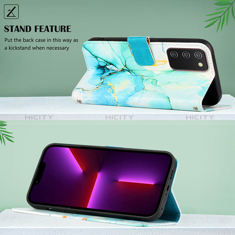 Handytasche Stand Schutzhülle Flip Leder Hülle Modisch Muster Y05B für Samsung Galaxy A02s groß