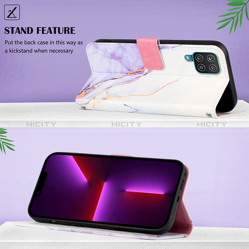 Handytasche Stand Schutzhülle Flip Leder Hülle Modisch Muster Y05B für Samsung Galaxy A12 groß