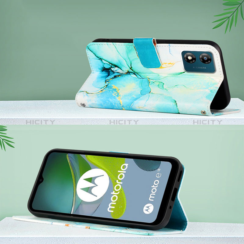 Handytasche Stand Schutzhülle Flip Leder Hülle Modisch Muster YB1 für Motorola Moto E13