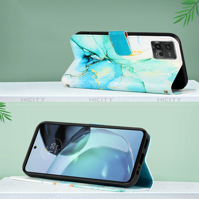 Handytasche Stand Schutzhülle Flip Leder Hülle Modisch Muster YB1 für Motorola Moto G72