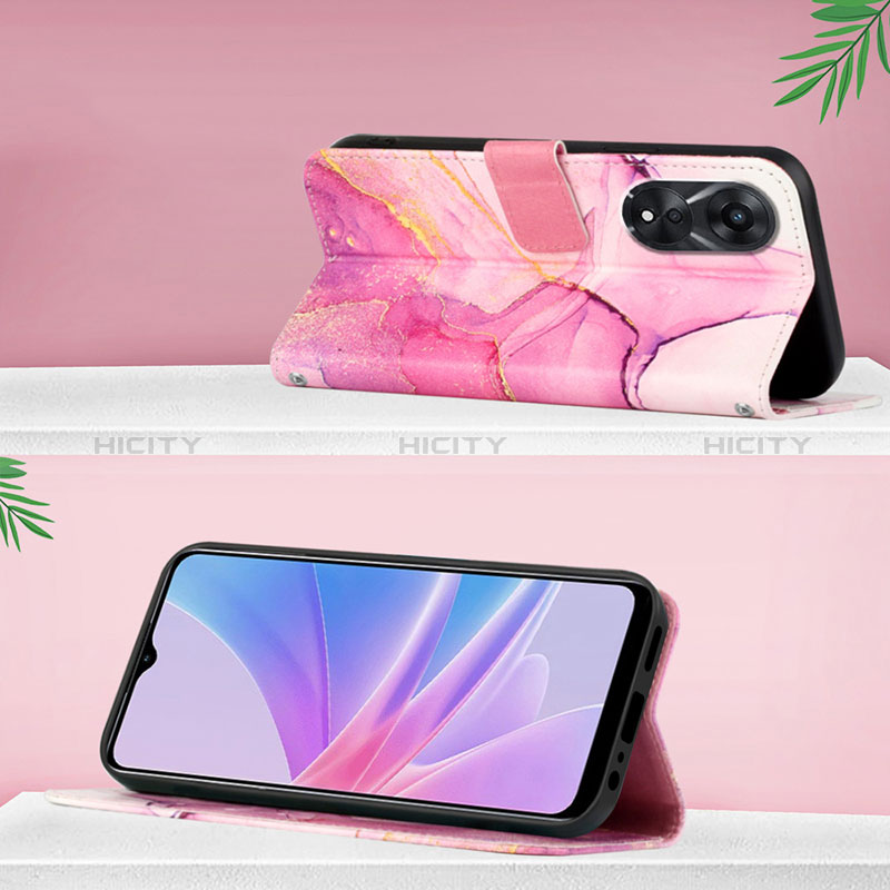 Handytasche Stand Schutzhülle Flip Leder Hülle Modisch Muster YB1 für Oppo A58 5G groß